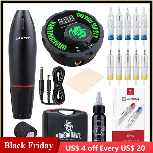 Tattoo Kit Professional Tattoo Rotary Pen Machine Set Permanent Makeup Cartridge Needle Tattoo Body Art