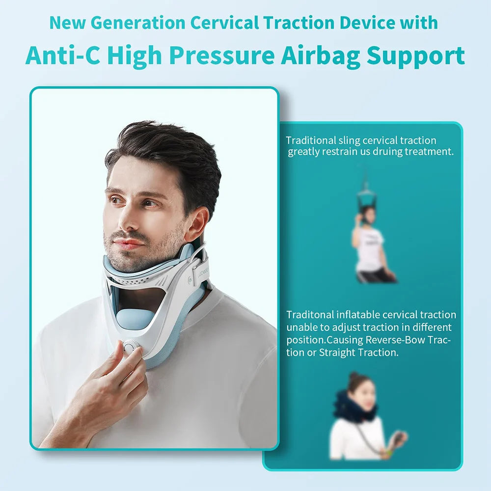 Neck Traction Device, Medical Neck Stretcher, Posture Corrector, Inflatable Cervical Collar, Relieve Neck and Shoulder Pain