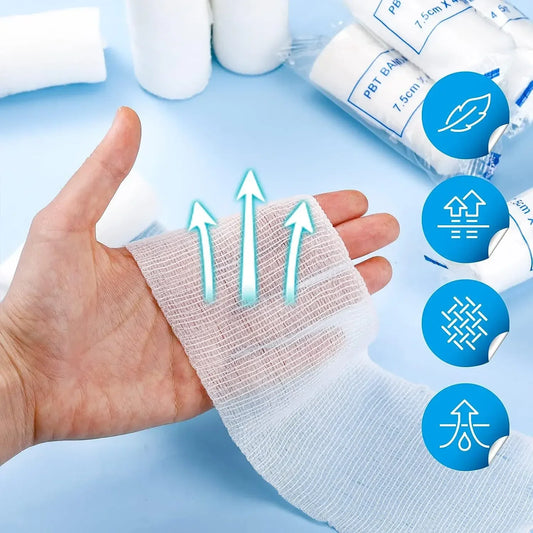Breathable PBT Elastic Bandage Medical Supplies Conforming First Aid Gauze For Wound Dressing Fixed Binding Emergency Care