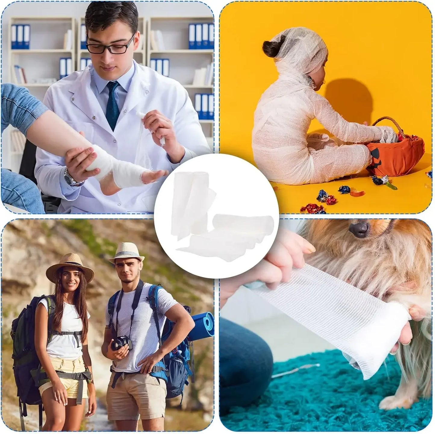 Breathable PBT Elastic Bandage Medical Supplies Conforming First Aid Gauze For Wound Dressing Fixed Binding Emergency Care