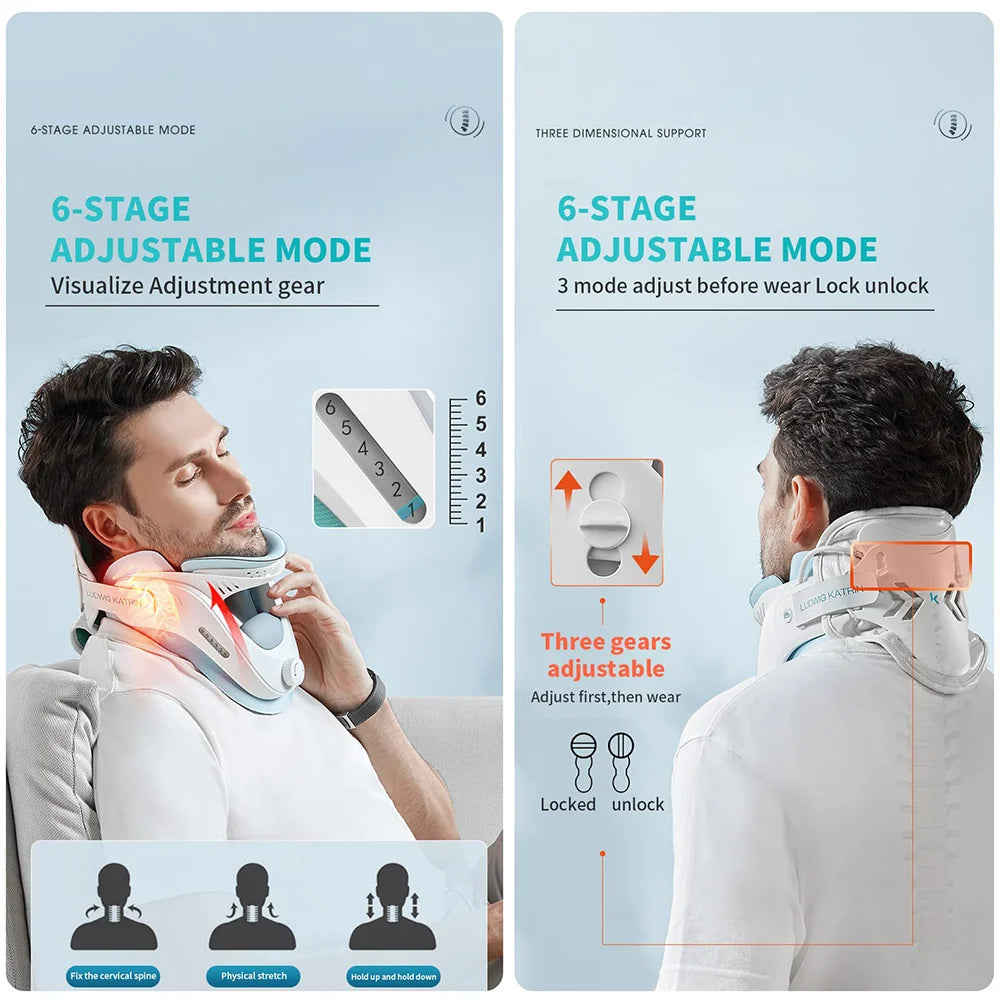 Neck Traction Device, Medical Neck Stretcher, Posture Corrector, Inflatable Cervical Collar, Relieve Neck and Shoulder Pain