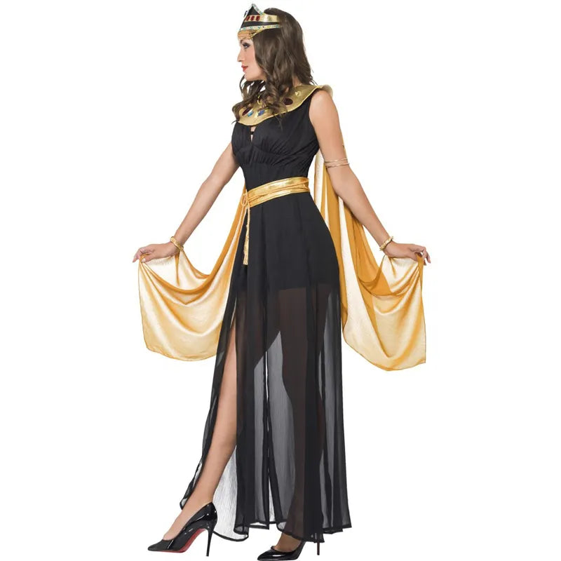 Halloween Ancient Egypt Cleopatra Queen Costumes for Women Adult Egyptian Pharaoh Cosplay Carnival Party Medieval Party Dress