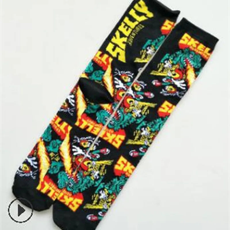 Socks men cartoon Skelly Selest sock men's anime Knee-High Warm Stitching pattern Antiskid Invisible Casual are winter Cotton