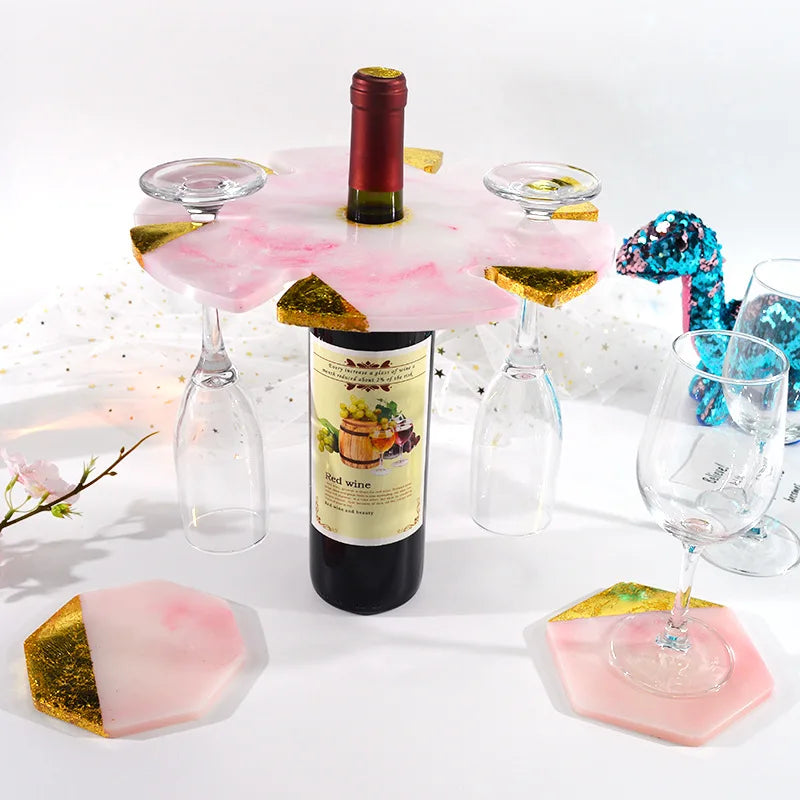 Flower Tea Cup Pad Molds Set DIY Handmade Crystal Big Flower Plate Clay Epoxy uv Resin Mold Silicone Craft Mold Art Home Decorat