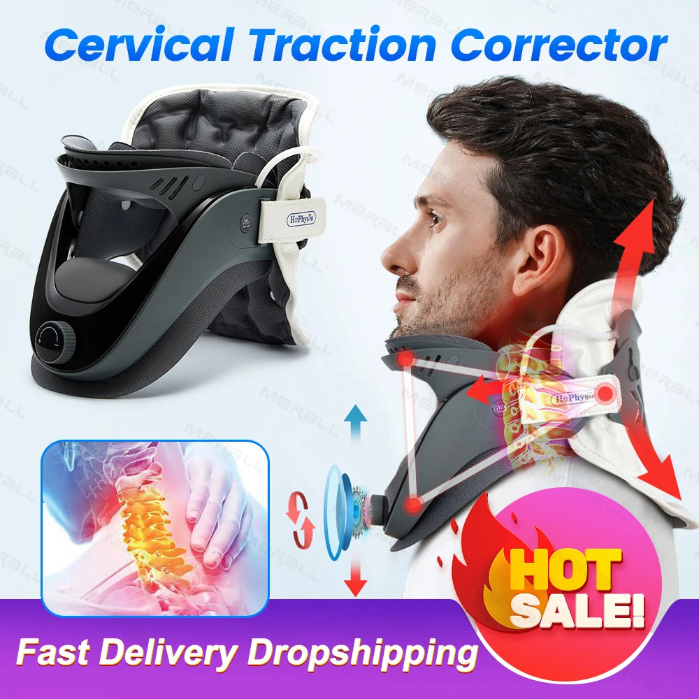 Neck Traction Device, Medical Neck Stretcher, Posture Corrector, Inflatable Cervical Collar, Relieve Neck and Shoulder Pain
