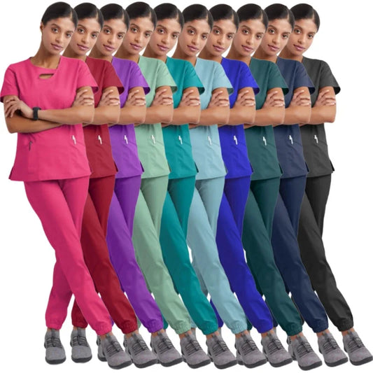 New Design Hospital Scrubs Sets Nursing Spandex And Stretch Medical Uniforms Nurse Uniform Fit Scrubs Women Scrubs Sets