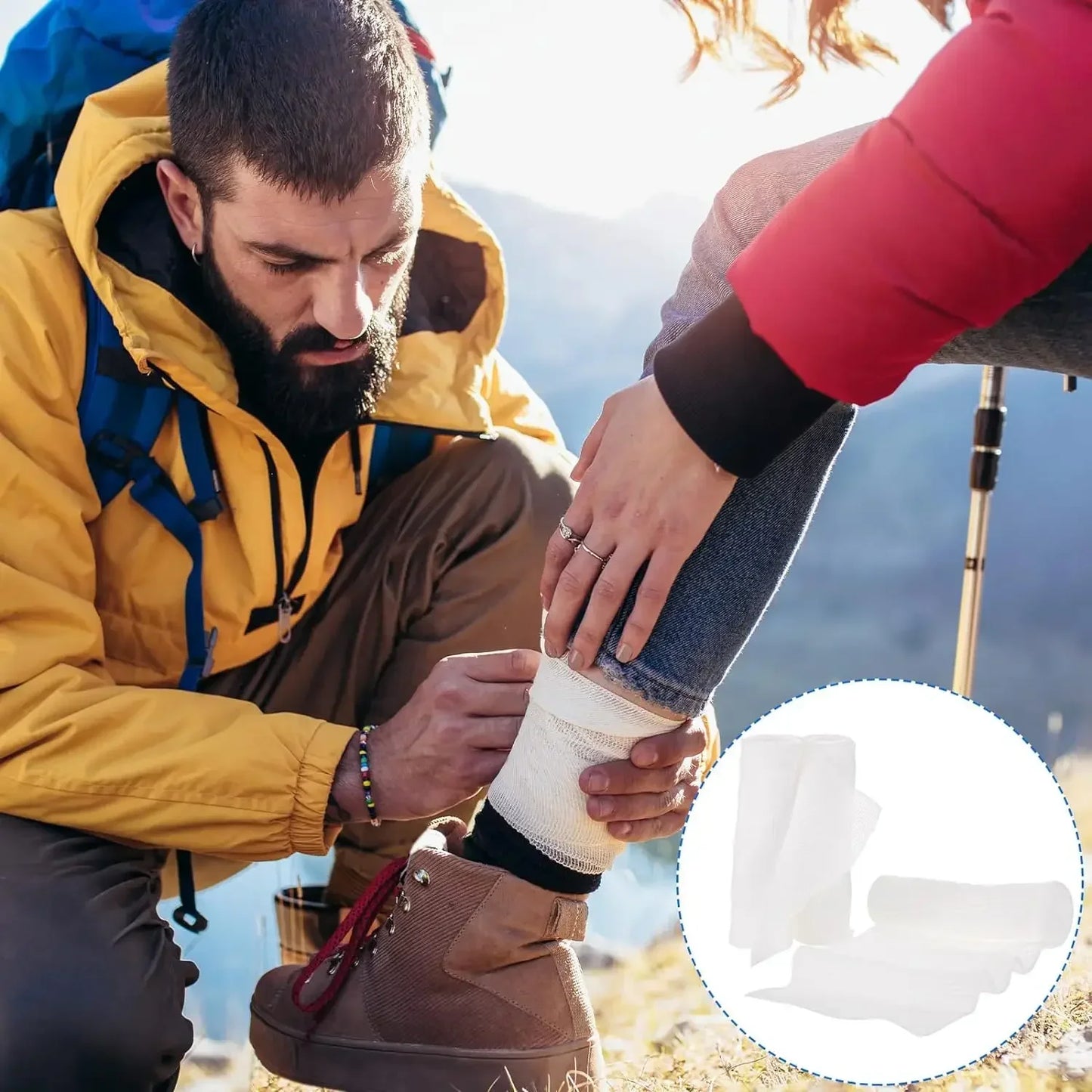 Breathable PBT Elastic Bandage Medical Supplies Conforming First Aid Gauze For Wound Dressing Fixed Binding Emergency Care