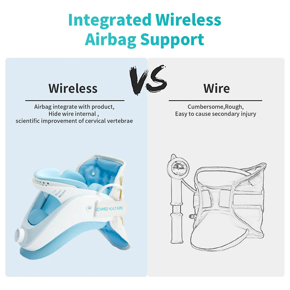 Neck Traction Device, Medical Neck Stretcher, Posture Corrector, Inflatable Cervical Collar, Relieve Neck and Shoulder Pain