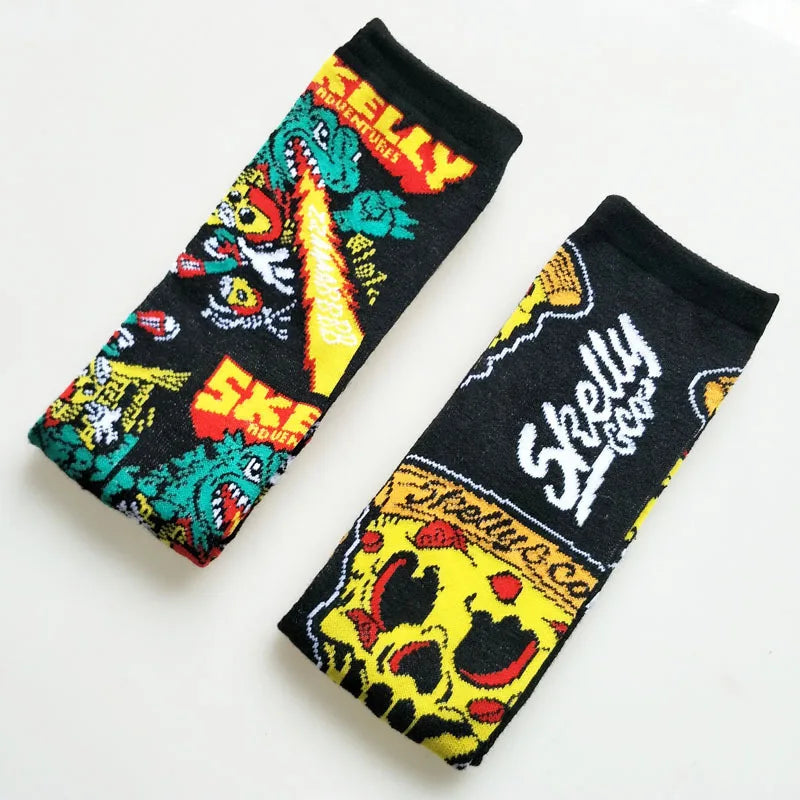 Socks men cartoon Skelly Selest sock men's anime Knee-High Warm Stitching pattern Antiskid Invisible Casual are winter Cotton