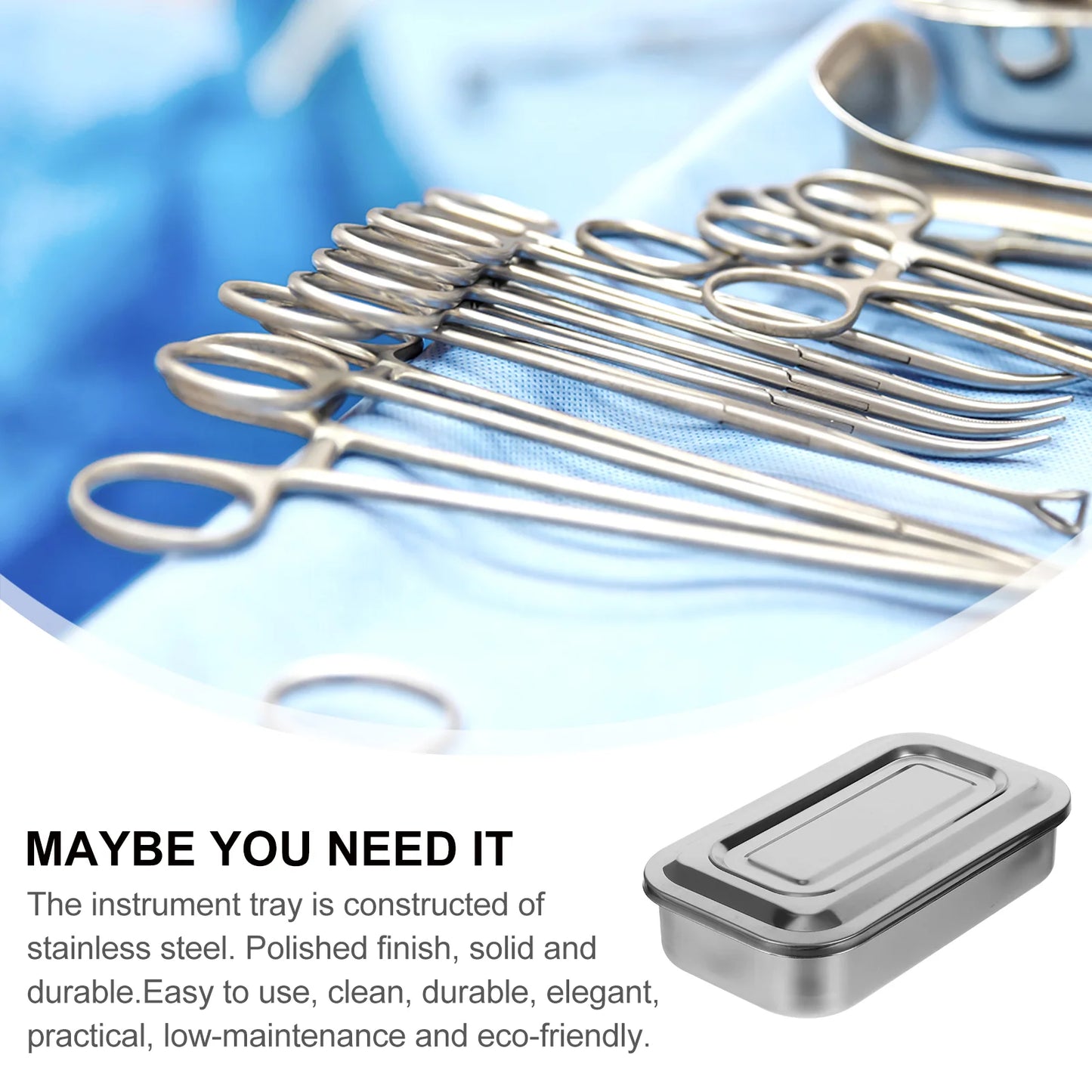 Stainless Steel Disinfection Box Sterilization Tray Dental Tray Surgical Nursing Lid Medical Equipment Steriliser Container