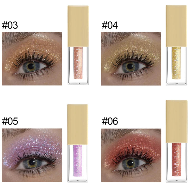 Black Glitter Eyeshadow Shimmer Eye Pigment Nude Makeup Waterproof Festival Eyes Metallic Smokey Eye Shadow Liquid Cosmetics
