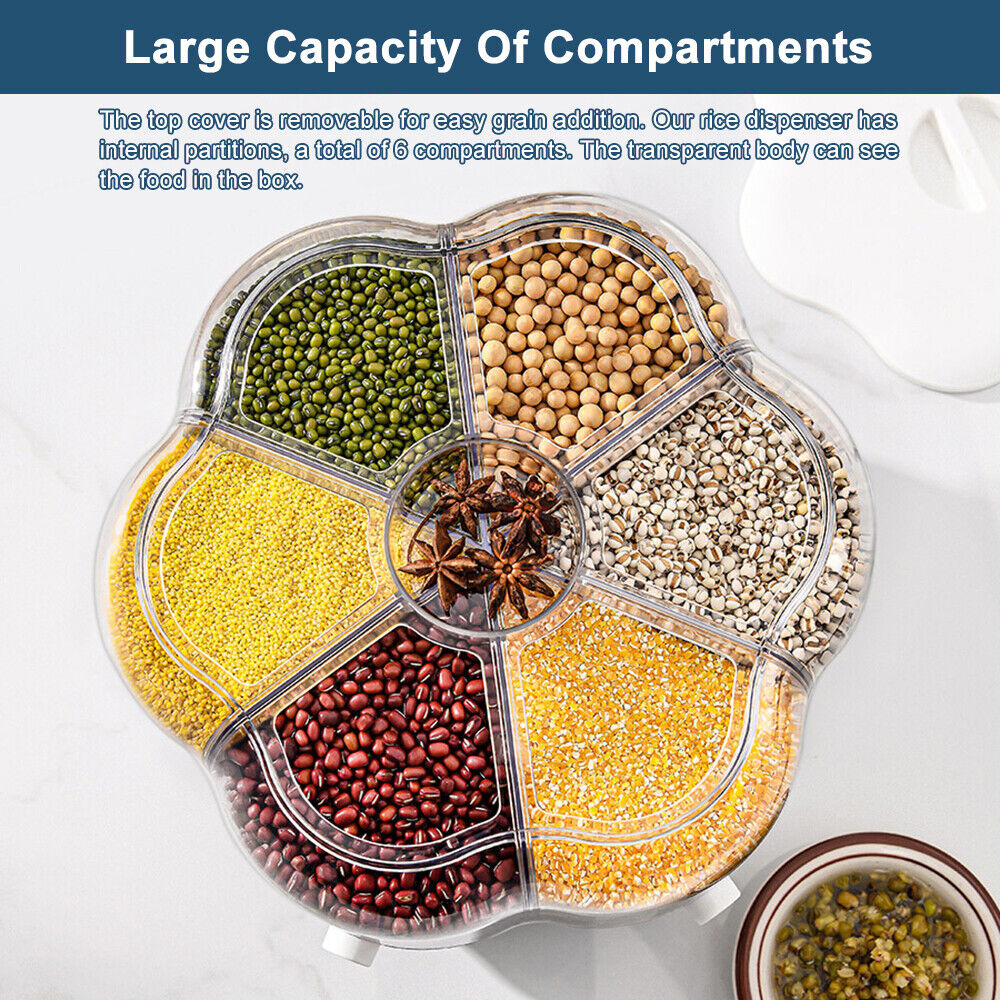 Kitchen Dry Food Sealed Storage Container Grain Box Cereal Dispenser Rice Tank UK