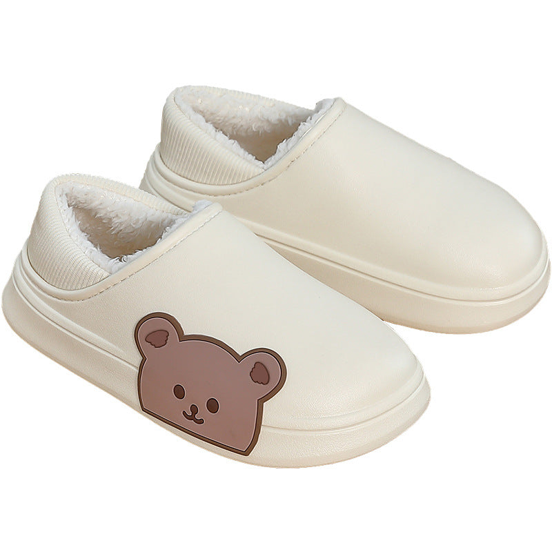Cartoon Cute Bear Wearing Household Cotton Shoes Indoor And Outdoor