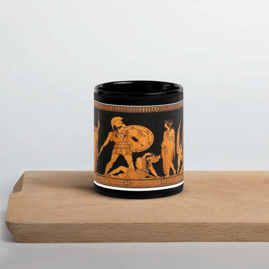 Greek Black Glossy Mug