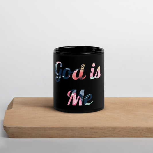 God is Me Black Glossy Mug