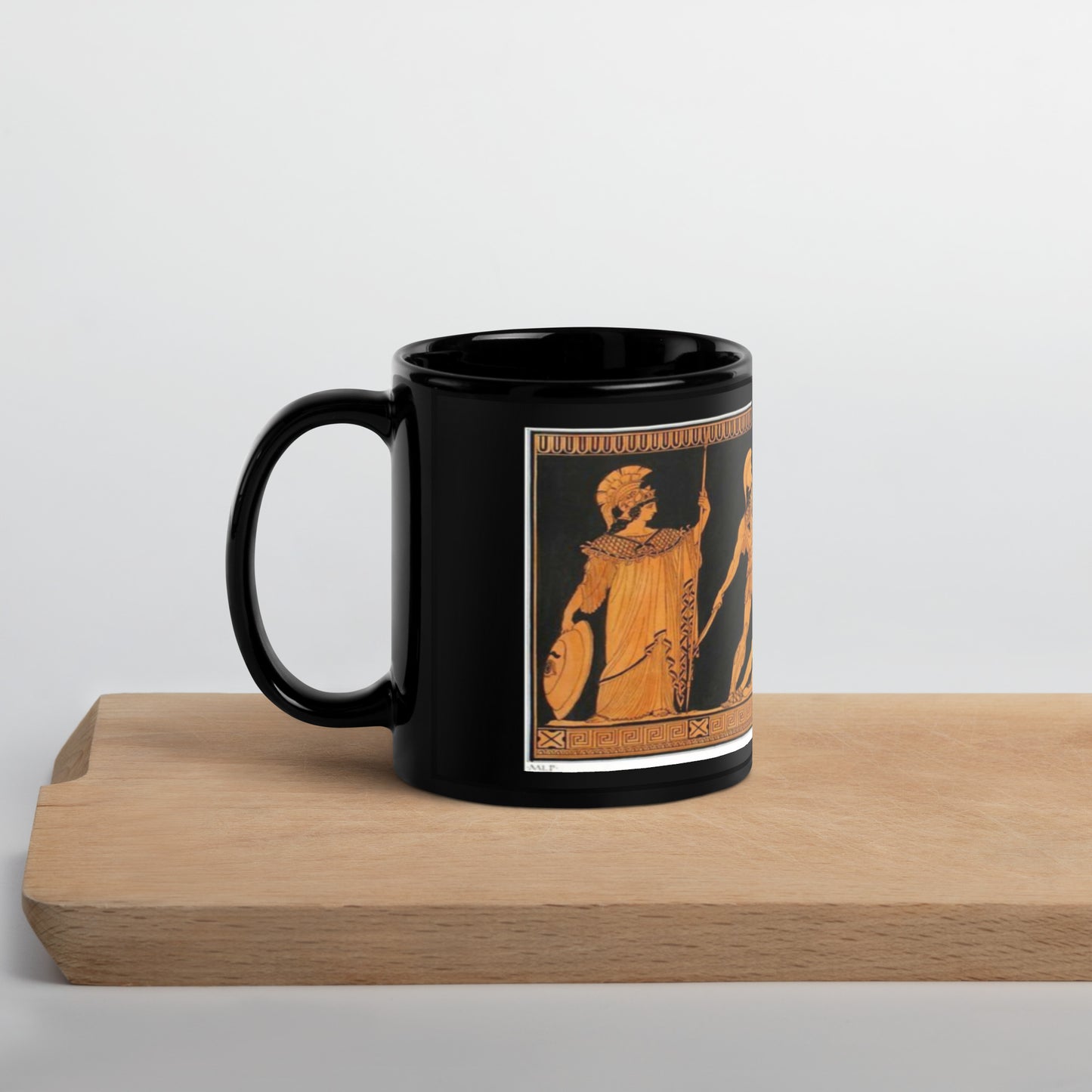 Greek Black Glossy Mug