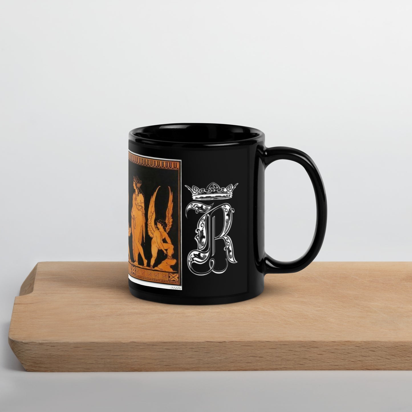 Greek Black Glossy Mug