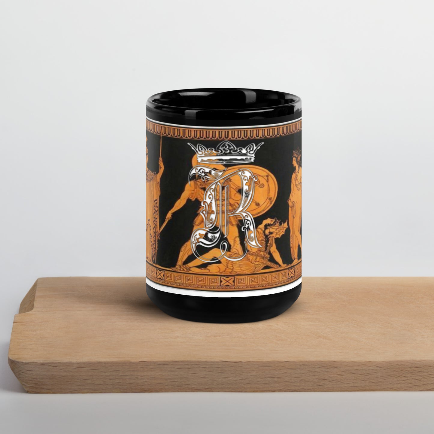 Greek Black Glossy Mug