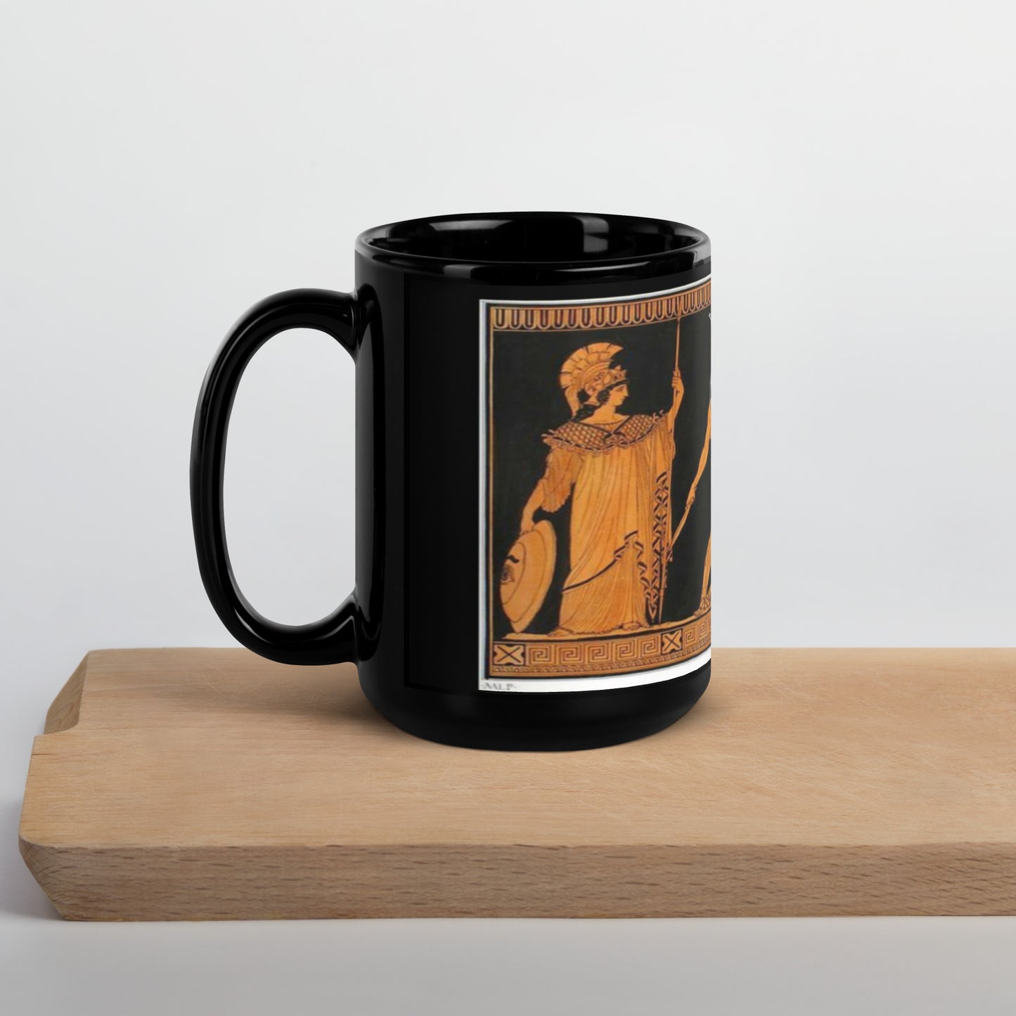 Greek Black Glossy Mug