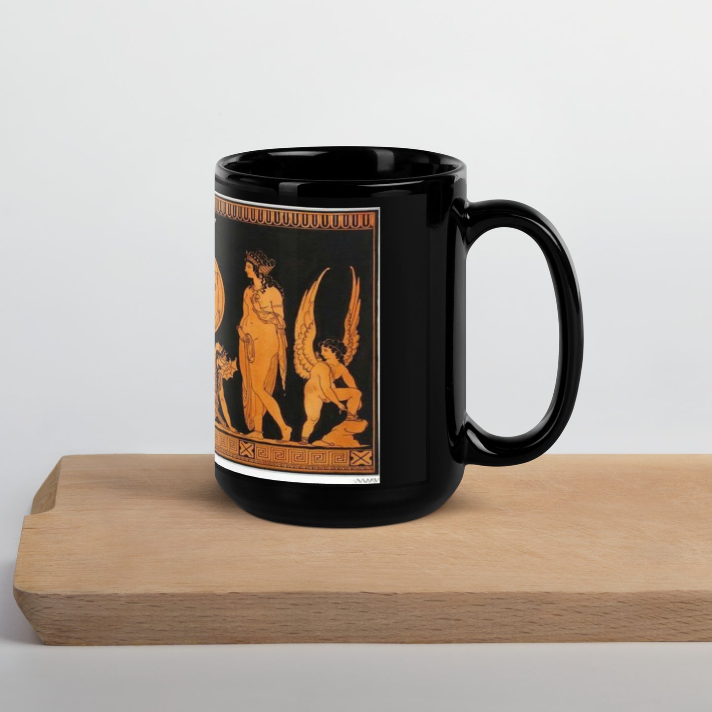 Greek Black Glossy Mug