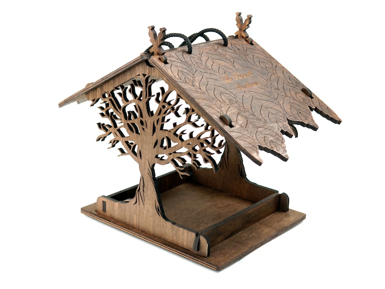 Bird feeders for the outdoors Wooden rustic bird feeder Stand up & hanging birdhouse Hummingbird feeding Handmade pagoda bird house